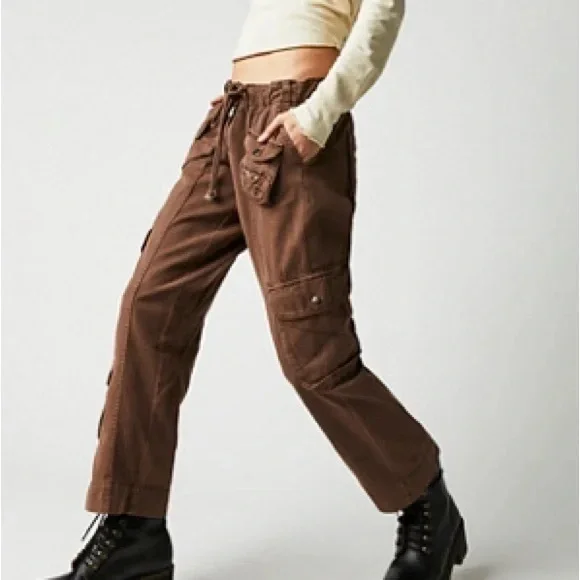Free People Tahiti Cargo Pants | S | Chocolate Love - Picture 2 of 5